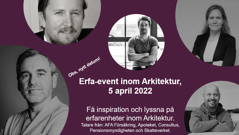 Banner för Erfa-event inom Arkitektur